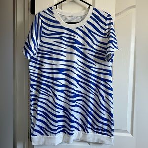 Women’s maternity zebra pattern print t-shirt, short sleeve crew neck